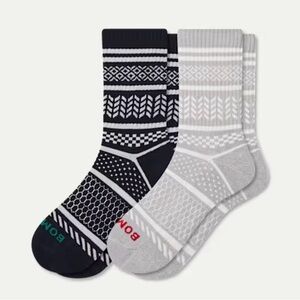 Bombas Men's Fair Isle Half Calf Sock 2-Pack Ornament Gift Box
